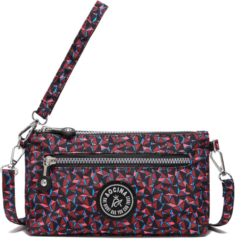 AOCINA Small Wristlet Wallet for Women RFID Blocking Crossbody Purse Gifts for Valentines Day Nylon Cell Phone Purses - Image 1